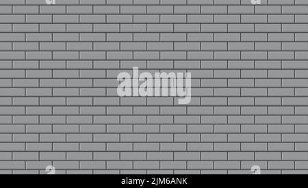 Subway tile pattern. Metro gray ceramic bricks background. Vector realistic illustration Stock Vector
