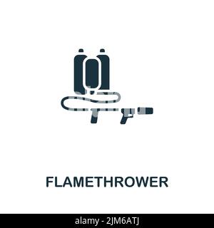Flamethrower icon. Monochrome simple line Weapon icon for templates, web design and infographics Stock Vector