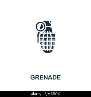 Grenade icon. Monochrome simple line Weapon icon for templates, web design and infographics Stock Vector