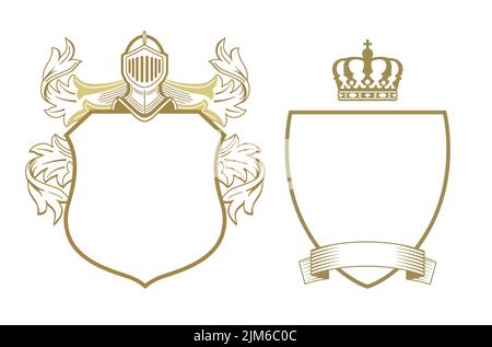 Coat of arms shield icons illustratio Stock Vector