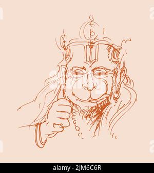 Learn How to Draw Lord Hanuman Hinduism Step by Step  Drawing Tutorials