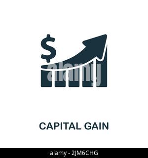 Capital Gain icon. Monochrome simple line Stock Market icon for templates, web design and infographics Stock Vector