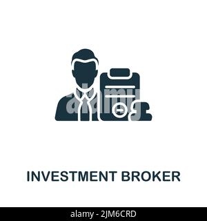 Investment Broker icon. Monochrome simple line Stock Market icon for templates, web design and infographics Stock Vector