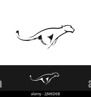 A minimalist design of running jaguar logo Stock Vector