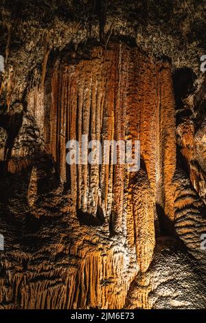 A vertical shot of stalactite cave nature reserve in Kosciuszko National Park Stock Photo