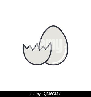 Chicken egg color line icon vector illustration Stock Vector