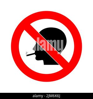 No smoking sign on white background. Vector illustration. No smoking icon in flat design. Stock Vector