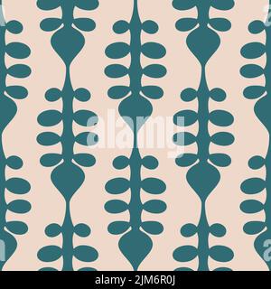 Green emerald pastel abstract plant swirl seamless pattern creative background for textile design Stock Vector