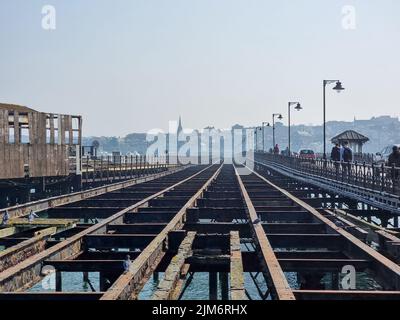 Rusty steelwork and structure of Ryde Pier, Isle of Wight Stock Photo