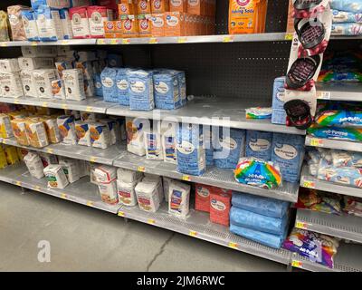Augusta, Ga USA - 11 28 21: Walmart grocery store interior sugar section Stock Photo