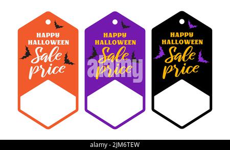 Price tag for a Halloween sale. Halloween sale tag label design template with empty space for price. Stock Vector