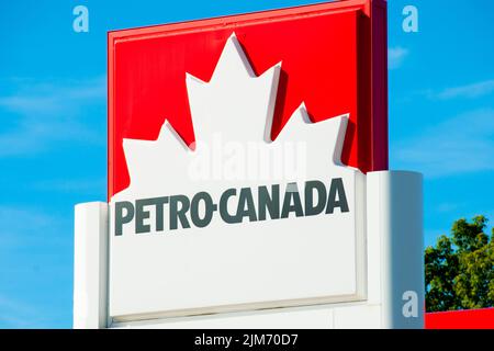 Halifax, Canada - August 13, 2016: Petro-Canada is a chain of fuel stations across Canada and a marketing brand of Suncor Energy Stock Photo