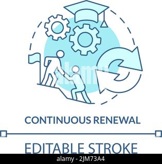 Continuous renewal turquoise concept icon Stock Vector