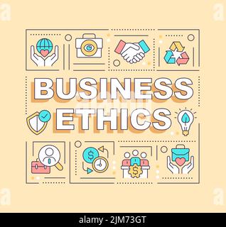 Business ethics word concepts yellow banner Stock Vector