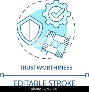 Trustworthiness turquoise concept icon Stock Vector