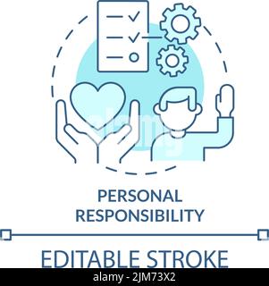 Personal responsibility turquoise concept icon Stock Vector