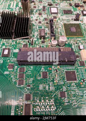 Circuit board from an electronic device. High Quality Image. Stock Photo