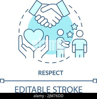 Respect turquoise concept icon Stock Vector