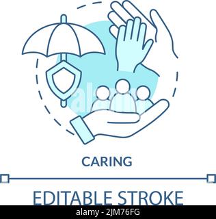 Caring turquoise concept icon Stock Vector