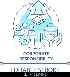 Corporate responsibility turquoise concept icon Stock Vector