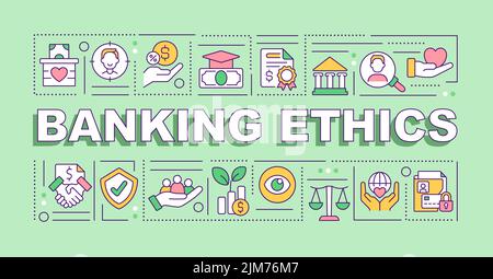 Banking ethics word concepts green banner Stock Vector