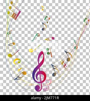 Musical design from musical notes elements. Shadow is transparent and can  applied on any color background not only white. Elegant creative design  isol Stock Vector Image & Art - Alamy