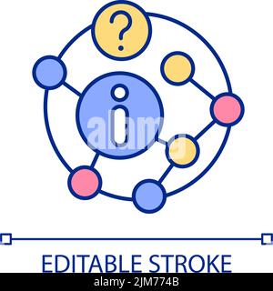 Access to global knowledge network RGB color icon Stock Vector