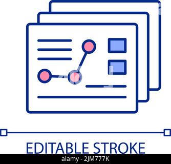 Analyzing data sets RGB color icon Stock Vector