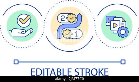 Online business strategy steps loop concept icon Stock Vector