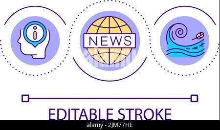 Staying informed about weather forecast loop concept icon Stock Vector