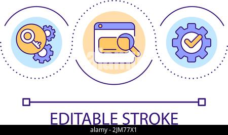 SEO technology for business loop concept icon Stock Vector