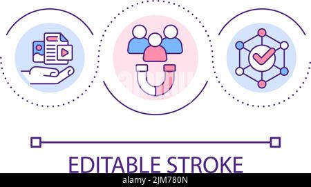 Content engaging more customers loop concept icon Stock Vector