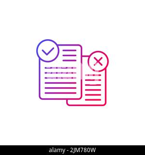 Pros and cons icon, line design Stock Vector