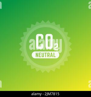 carbon neutral badge, vector label Stock Vector