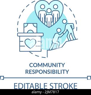 Community responsibility turquoise concept icon Stock Vector