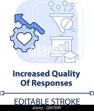 Increased quality of responses light blue concept icon Stock Vector