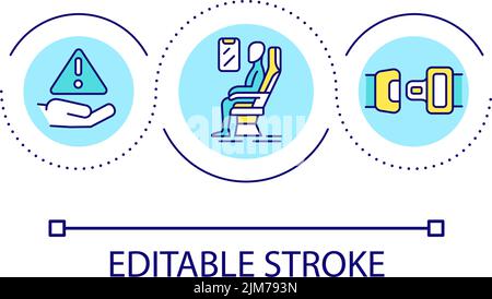 Wearing safety belt properly loop concept icon Stock Vector