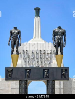 Los Angeles, California, USA. 3rd Aug, 2022. The Los Angeles Memorial Coliseum, home to the 1932 and 1984 Olympics, will once again be a venue for the Summer Olympics in 2028. (Credit Image: © Mark Edward Harris/ZUMA Press Wire) Stock Photo