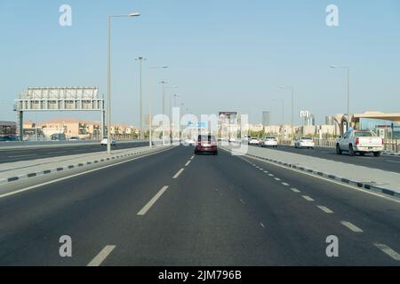 Doha road and express way, Qatar. Stock Photo