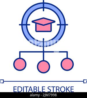 Student-centered learning RGB color icon Stock Vector