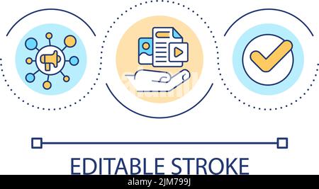 Content for social media loop concept icon Stock Vector