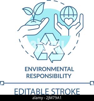 Environmental responsibility turquoise concept icon Stock Vector
