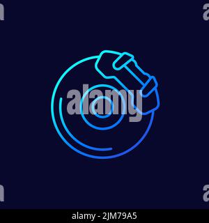 disc brake line icon, vector Stock Vector