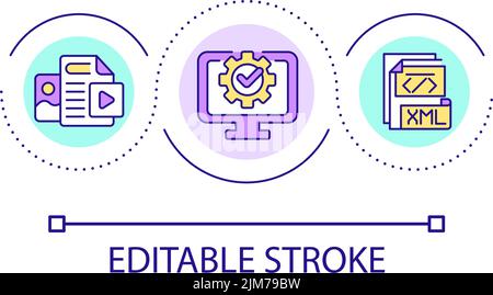 Machine learning loop concept icon Stock Vector