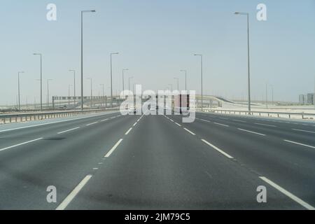 Doha road and express way, Qatar. Stock Photo