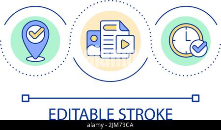Choose place and time for promotion loop concept icon Stock Vector