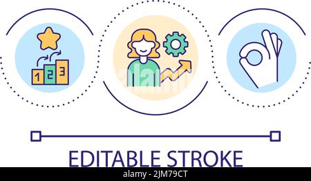 Personal and professional growth loop concept icon Stock Vector