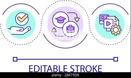 Create educational content loop concept icon Stock Vector