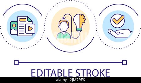 E learning resources loop concept icon Stock Vector