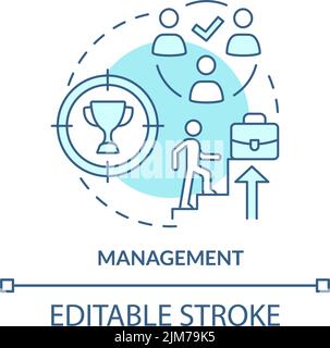 Management turquoise concept icon Stock Vector